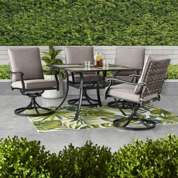 Better Homes and Gardens Elmdale 5-Piece Outdoor Dining Set, Brown