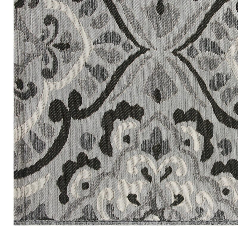 Better Homes and Gardens Black and White Medallion 9'x12' Outdoor Rug - Image 3