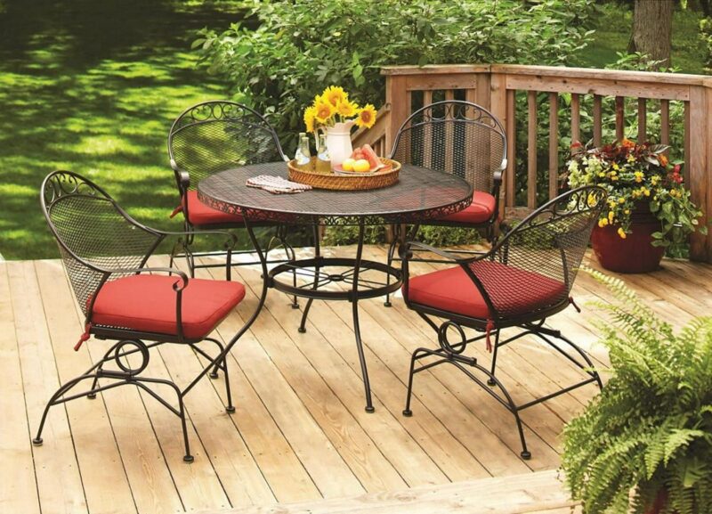 Better Homes and Gardens Clayton Court 5-Piece Classic Steel Assembled Dining Furniture Sets Red - Image 6