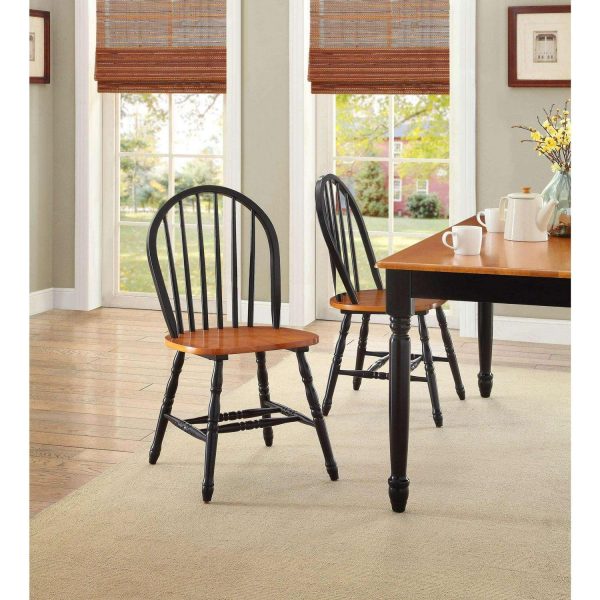Better Homes and Gardens Autumn Lane 7-Piece Wood Veneer Classic Stained Dining Set, Black/Oak