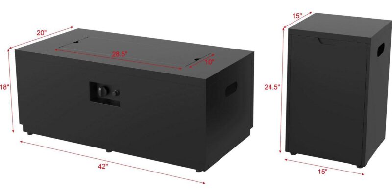 Better Homes and Gardens 42  Rectangle Gas Fire Pit, Black - Image 12
