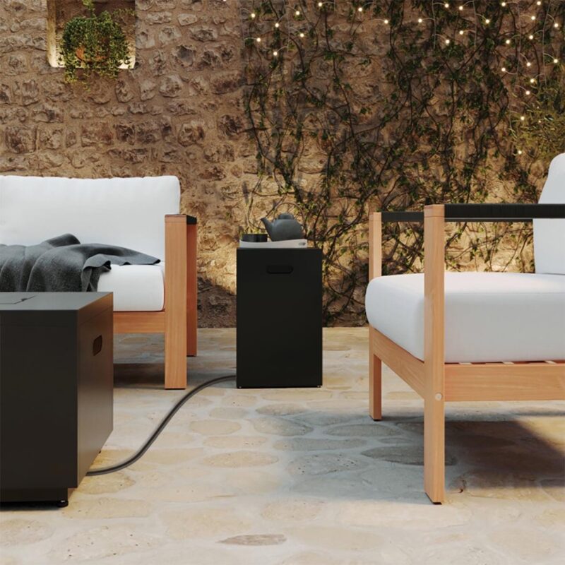 Better Homes and Gardens 42  Rectangle Gas Fire Pit, Black - Image 10