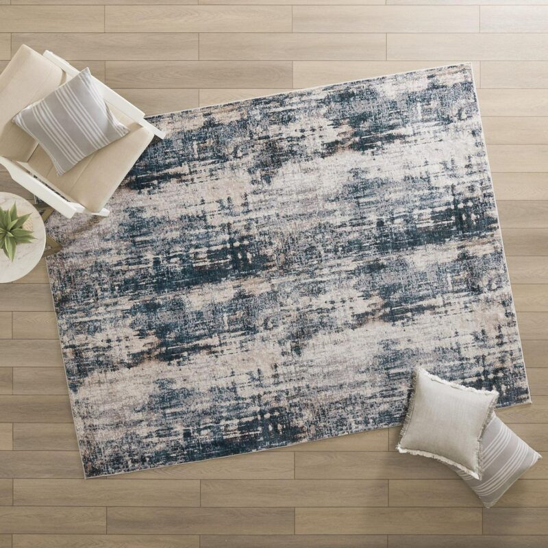 Better Homes and Gardens Navy Abstract Indoor Area Rug, 8' x 10' - Image 2