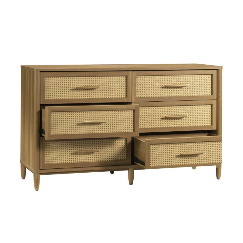 Better Homes and Gardens Springwood Caning 6-Drawer Dresser, Light Honey Finish - Image 6