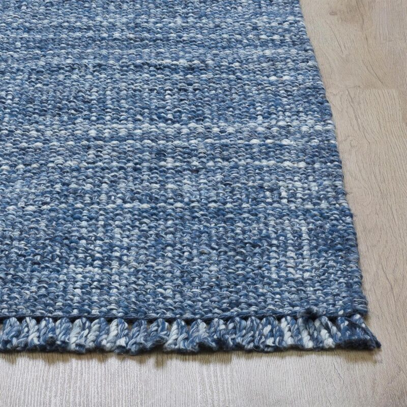 Better Homes and Gardens Washed Indigo Blue Handwoven Plaid Wool Scatter Accent Indoor Rug, 30  x 46 - Image 3
