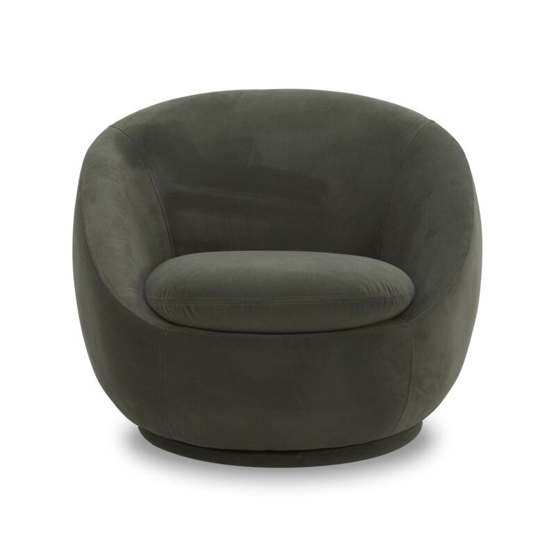 Better Homes and Gardens Mira Swivel Chair, Olive Velvet - Image 3