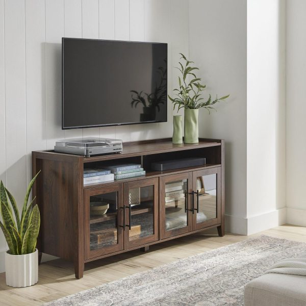 Better Homes and Gardens Reading Refined Farmhouse TV Stand for TVs up to 65 , Walnut Finish
