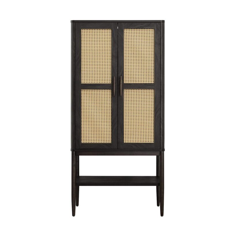 Better Homes and Gardens Springwood Caning Storage Cabinet, Charcoal Finish - Image 6