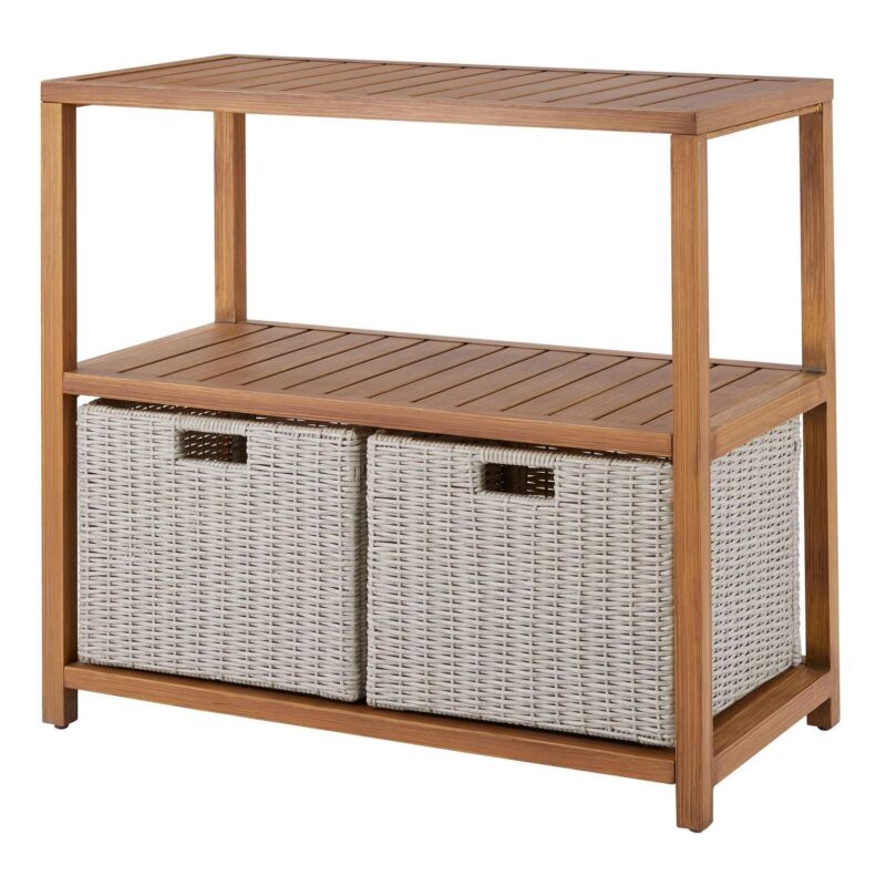 Better Homes and Gardens Davenport Outdoor Patio Rectangular Steel Console Table, Gray - Image 3