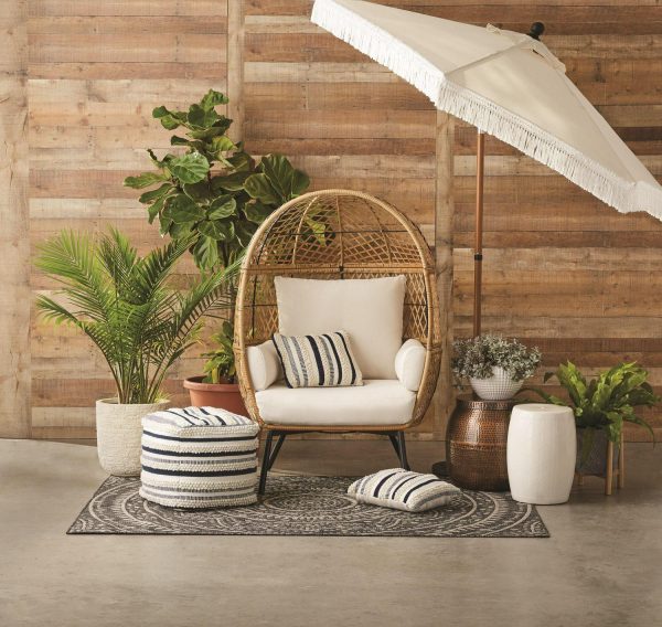 Better Homes and Gardens Ventura Boho Stationary Outdoor Wicker Egg Chair