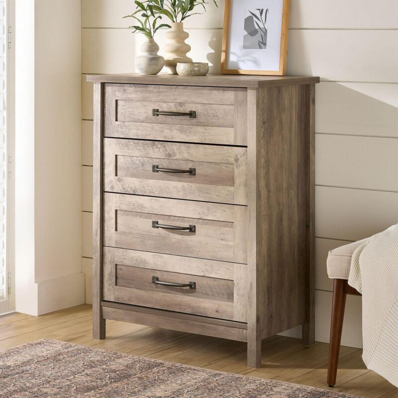Better Homes and Gardens Modern Farmhouse 4-Drawer Dresser, Rustic Gray Finish - Image 7