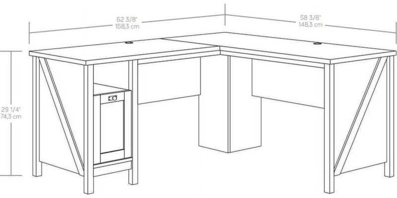 Better Homes and Gardens Modern Farmhouse L-Desk, Rustic Gray Finish - Image 11