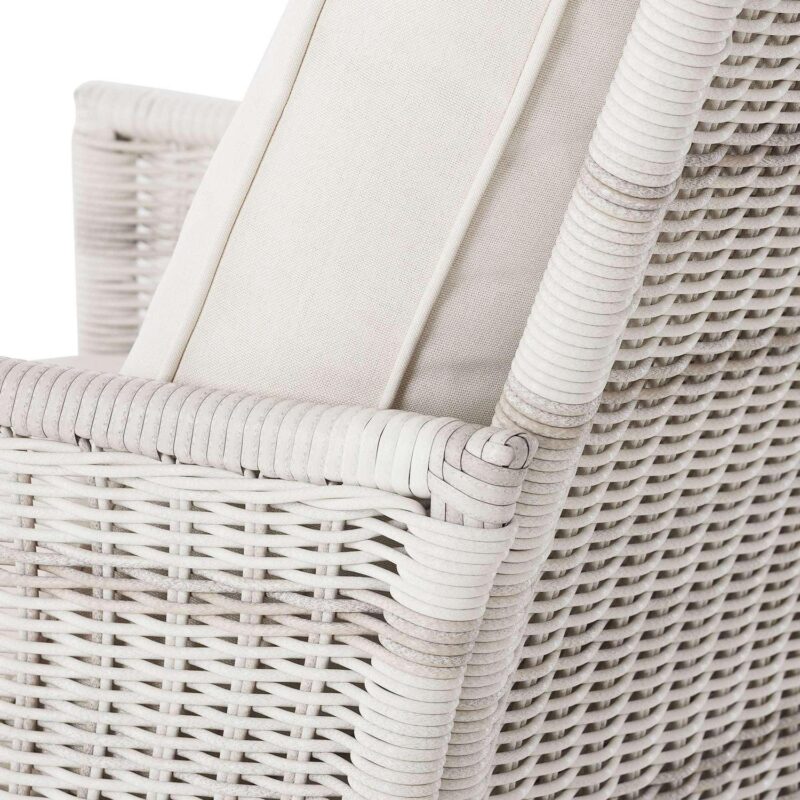 Better Homes and Gardens Paige 1 Piece Wicker Outdoor Loveseat with Cushions, White - Image 4