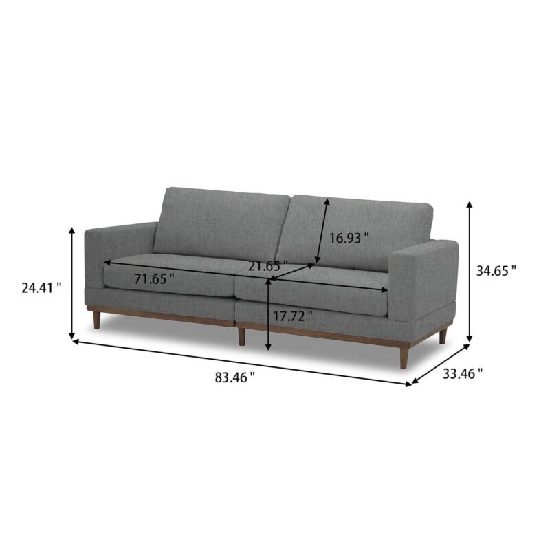 Better Homes and Gardens Springwood Wood Frame 83.46  Couch, Gray - Image 8