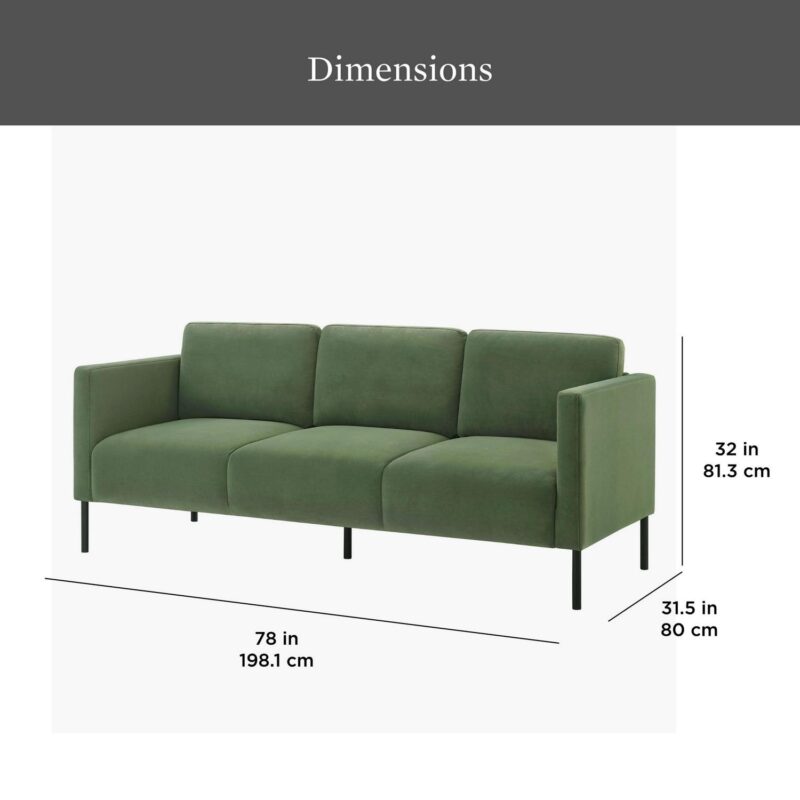 Better Homes and Gardens Wyatt Velvet Sofa, Sea Turtle - Image 12