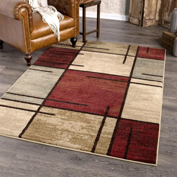 Better Homes and Gardens Spice Grid 7'6  x 9'6  Rouge Indoor Area Rug