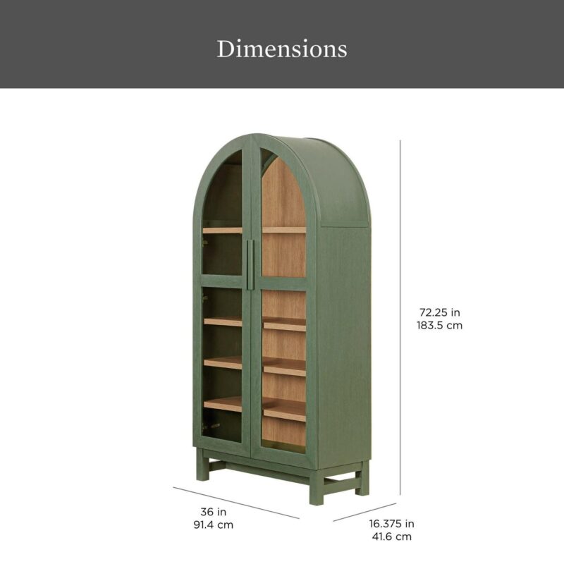 Better Homes and Gardens Juliet Arch Cabinet, Deep Green Finish - Image 12