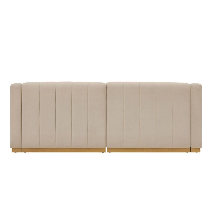 Better Homes and Gardens Lillian Channel Tufted Sofa 83.5  Beige Velvet - Image 11