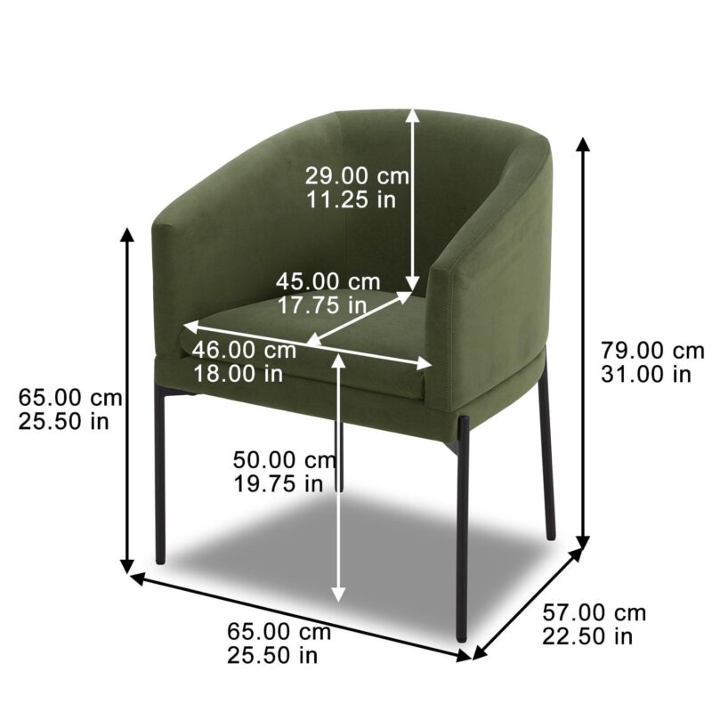 Better Homes and Gardens Wyatt Velvet Dining Chairs, Olive, 2 Pack - Image 8