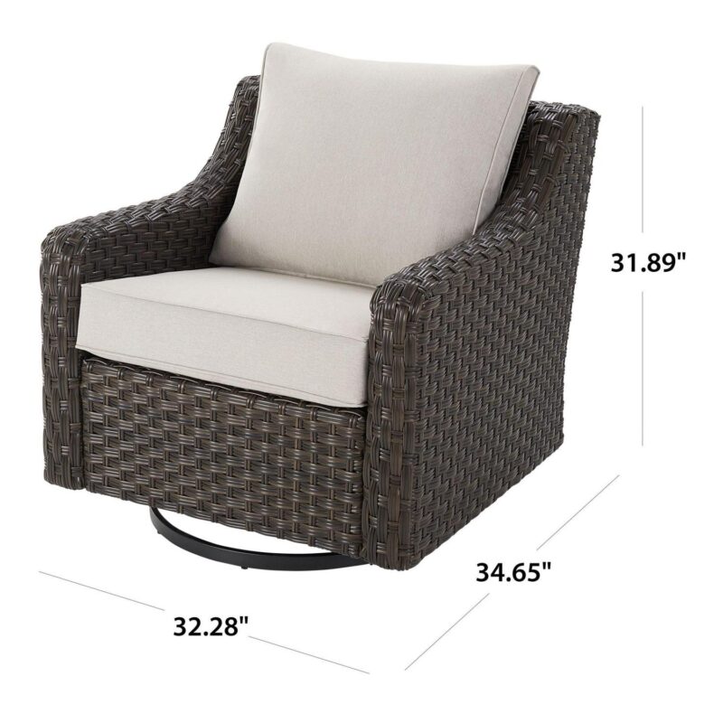 Better Homes and Gardens River Oaks Outdoor Swivel Gliders with Patio Covers, Set of 2, Dark Brown - Image 8