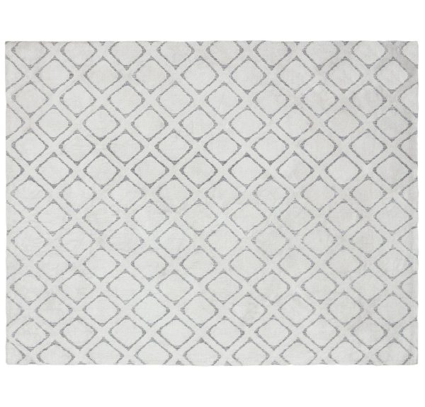 Better Homes and Gardens Tufted Diamond Indoor Area Rug, Ivory, High-Low Pile, 8' x 10'