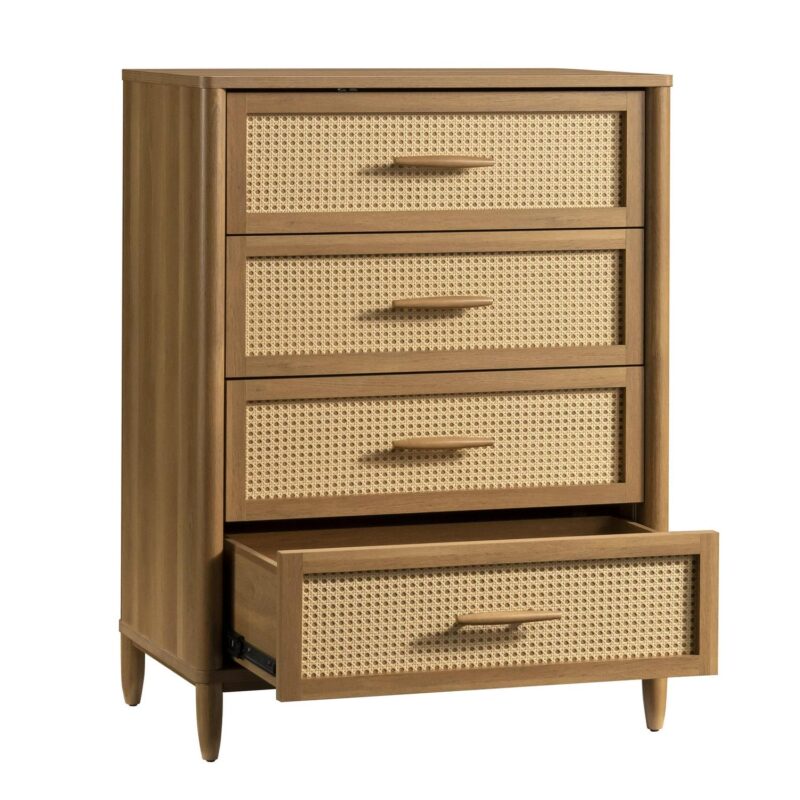 Better Homes and Gardens Springwood Caning 4-Drawer Dresser, Light Honey Finish - Image 6