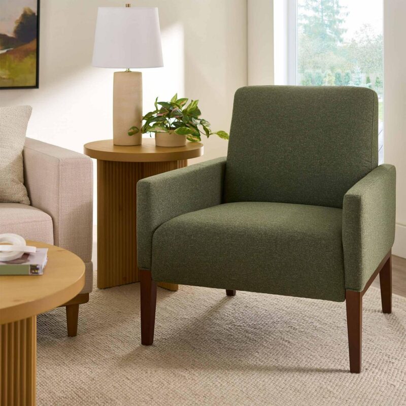 Better Homes and Gardens Reading Accent Chair, Olive