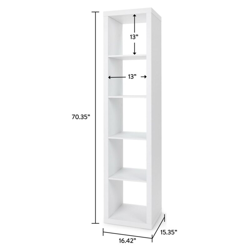 Better Homes and Gardens 5-Cube Vertical Storage Organizer, White Texture - Image 7