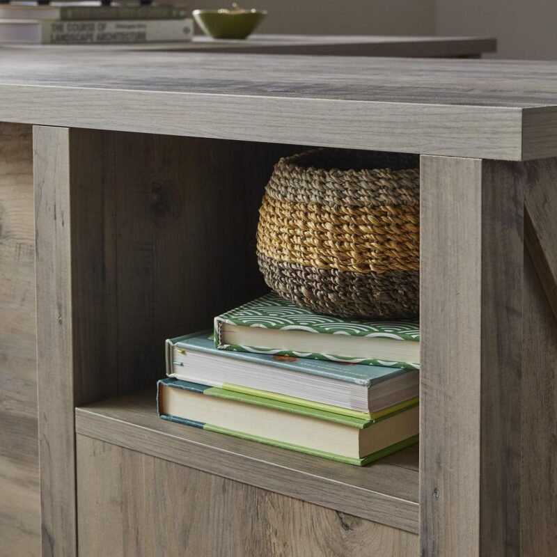 Better Homes and Gardens Modern Farmhouse L-Desk, Rustic Gray Finish - Image 8
