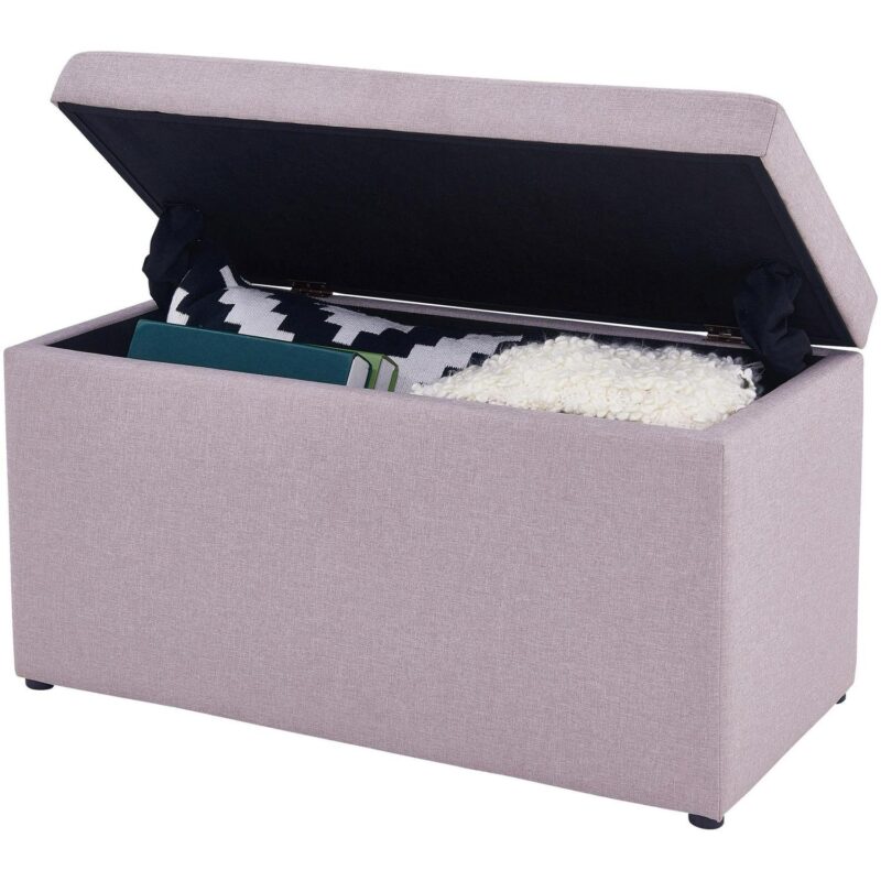 Better Homes and Gardens 30  Hinged Storage Ottoman, Sand Faux Linen - Image 5