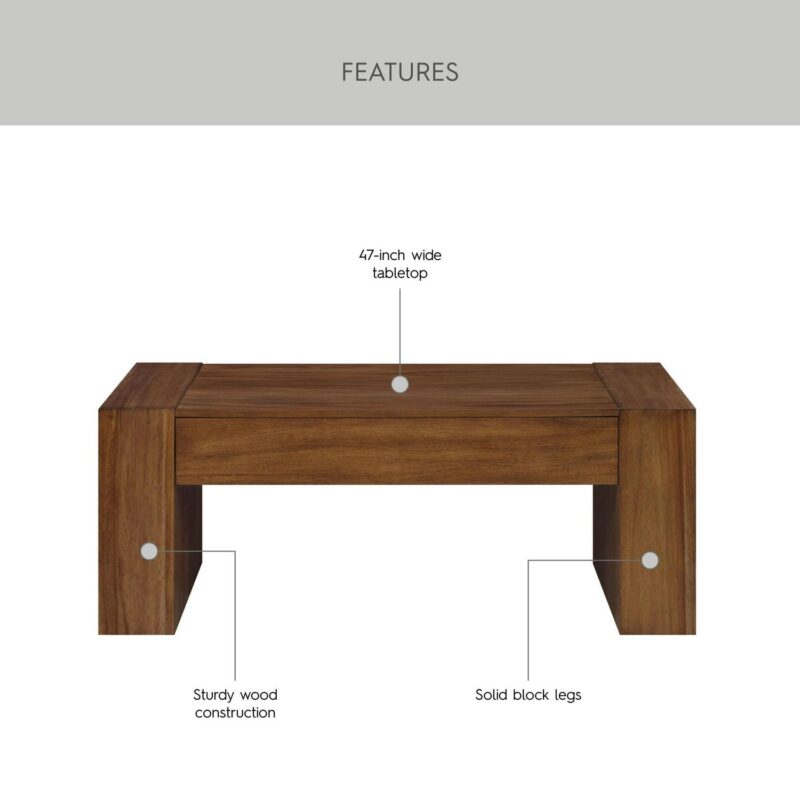 Better Homes and Gardens Ezra Oversized Coffee Table, Walnut - Image 4