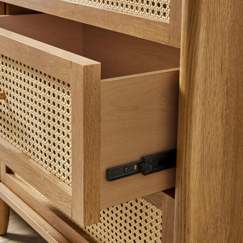 Better Homes and Gardens Springwood Caning 4-Drawer Dresser, Light Honey Finish - Image 4
