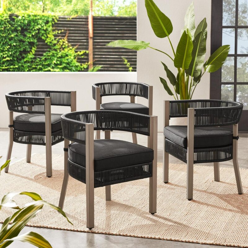 Better Homes and Gardens Tarren 5 Piece Outdoor Dining Set, Black - Image 4