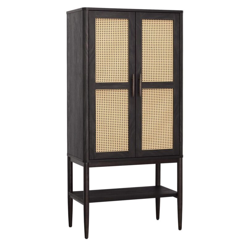 Better Homes and Gardens Springwood Caning Storage Cabinet, Charcoal Finish - Image 9