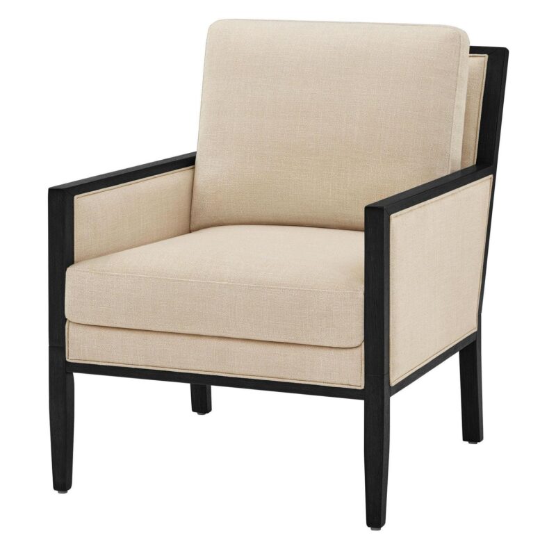 Better Homes and Gardens Windsor Linen Armchair, Espresso Wood - Image 9