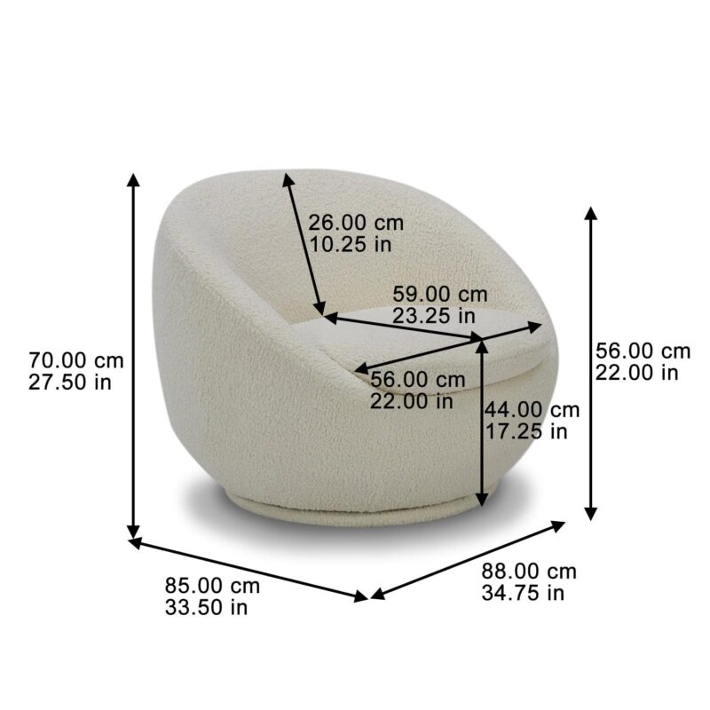 Better Homes and Gardens Mira Swivel Chair, Cream - Image 2