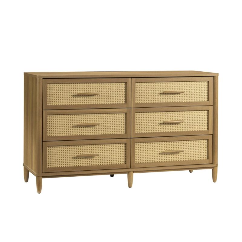 Better Homes and Gardens Springwood Caning 6-Drawer Dresser, Light Honey Finish - Image 2