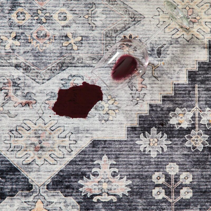 Better Homes and Gardens Machine Washable Persian Indoor Area Rug, Gray, 7'2 x9'10 - Image 4