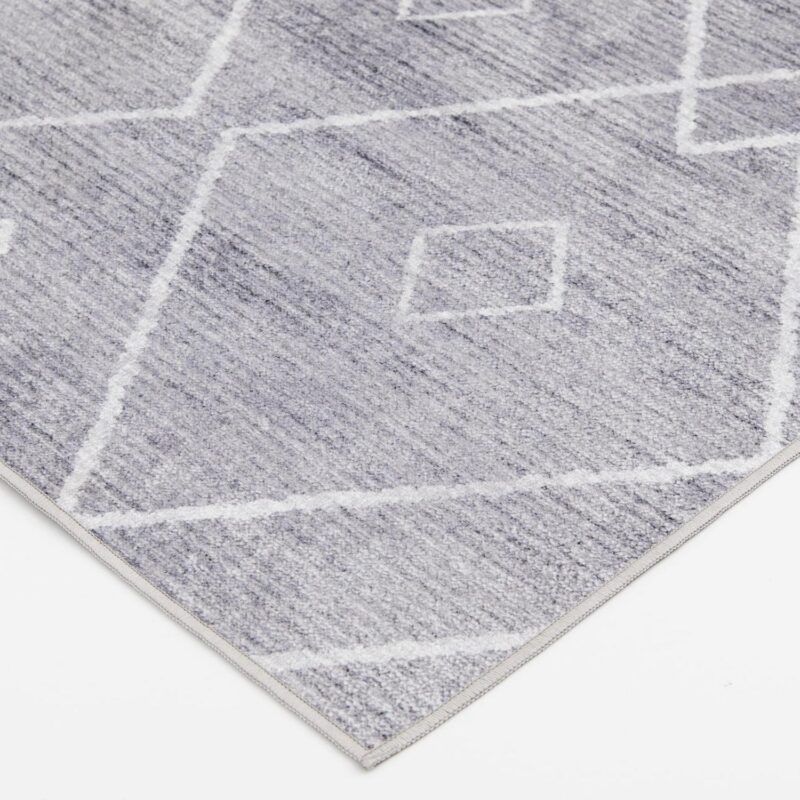Better Homes and Gardens Geometric Machine Washable Indoor Area Rug, Gray, 7'2 x9'10 - Image 6