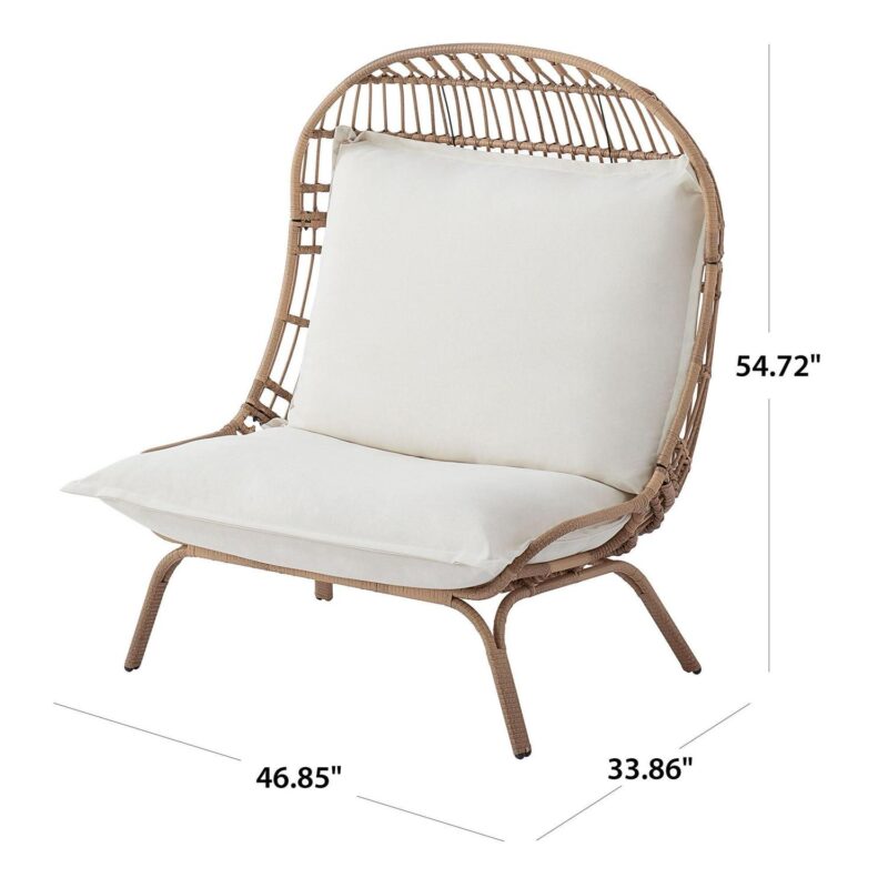 Better Homes and Gardens Willow Sage Outdoor Wicker Patio Cuddle Chair, Brown - Image 9