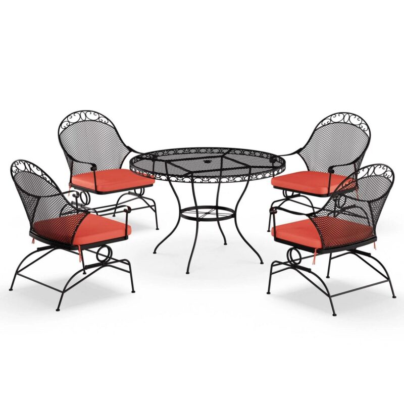 Better Homes and Gardens Clayton Court 5-Piece Classic Steel Assembled Dining Furniture Sets Red - Image 5