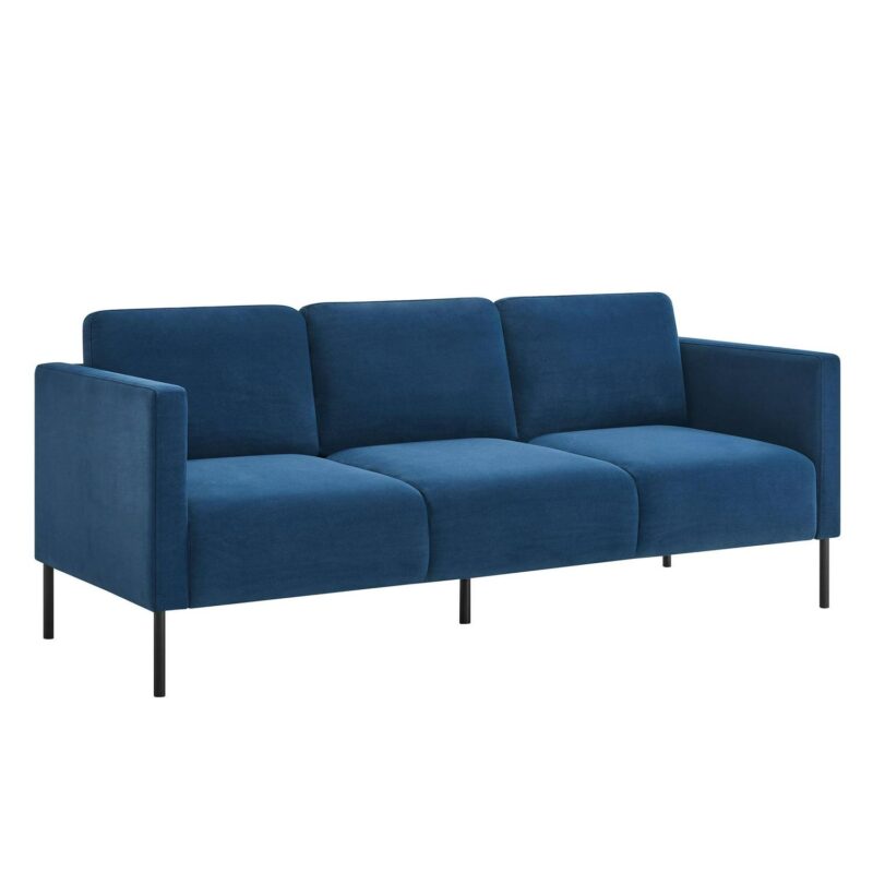 Better Homes and Gardens Wyatt Velvet Sofa, Blue Cove - Image 3