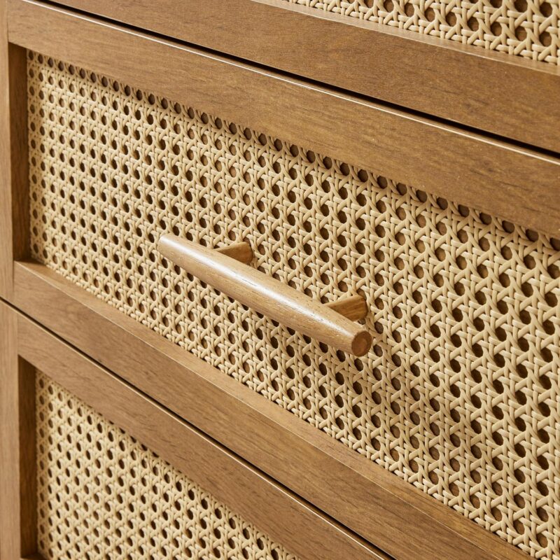 Better Homes and Gardens Springwood Caning 4-Drawer Dresser, Light Honey Finish - Image 3