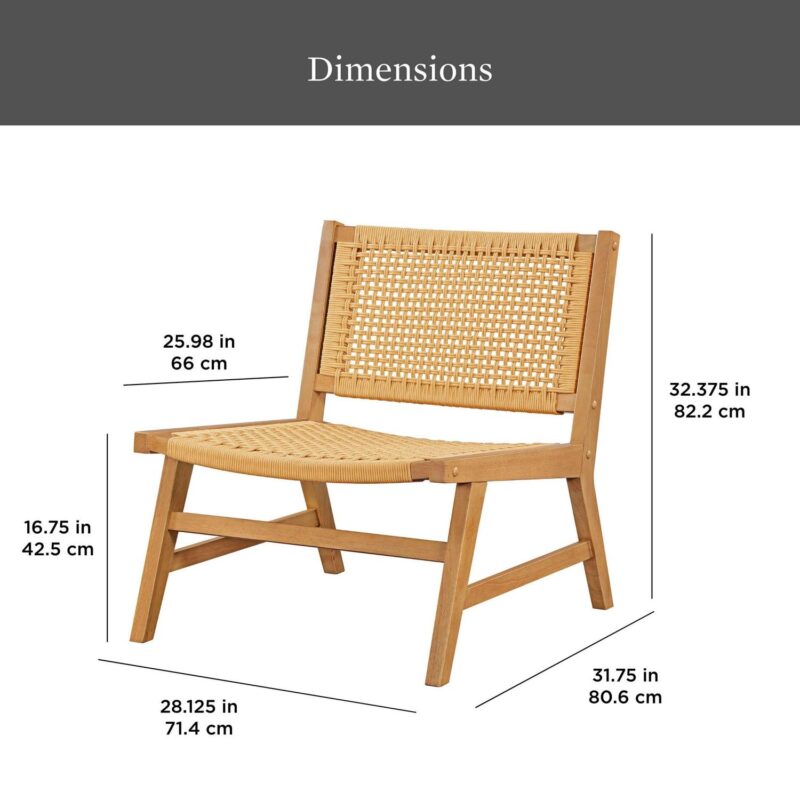 Better Homes and Gardens Vista Woven Accent Chair, Light Honey Finish - Image 5