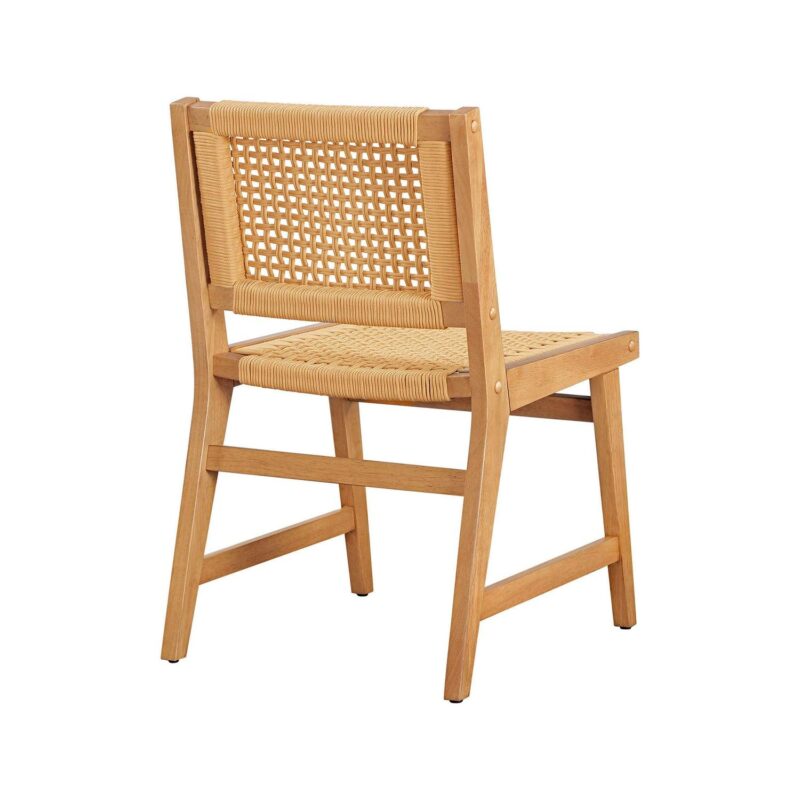 Better Homes and Gardens Vista Woven Coastal Dining Chairs 2 Pack, Light Honey Finish - Image 15