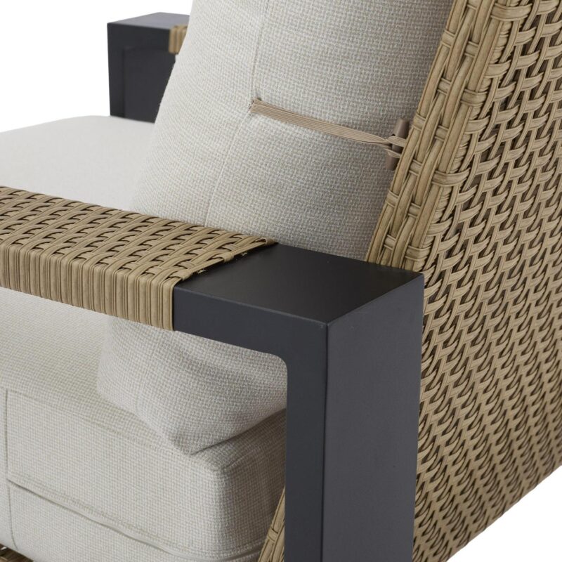 Better Homes and Gardens Ventura 2-Piece Outdoor Wicker Chat Chair, Beige - Image 6