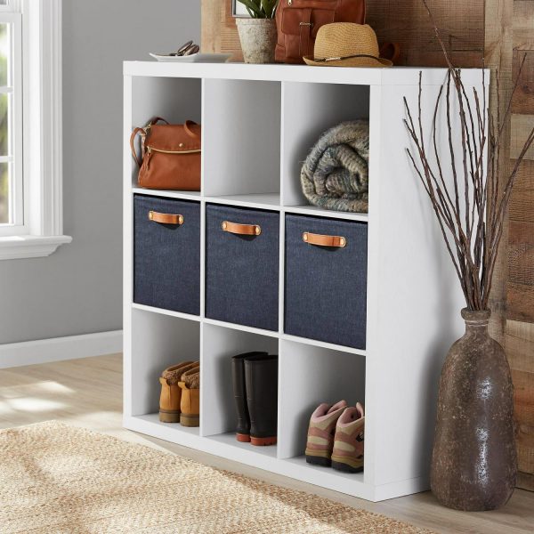 Better Homes and Gardens 9-Cube Storage Organizer, White Texture