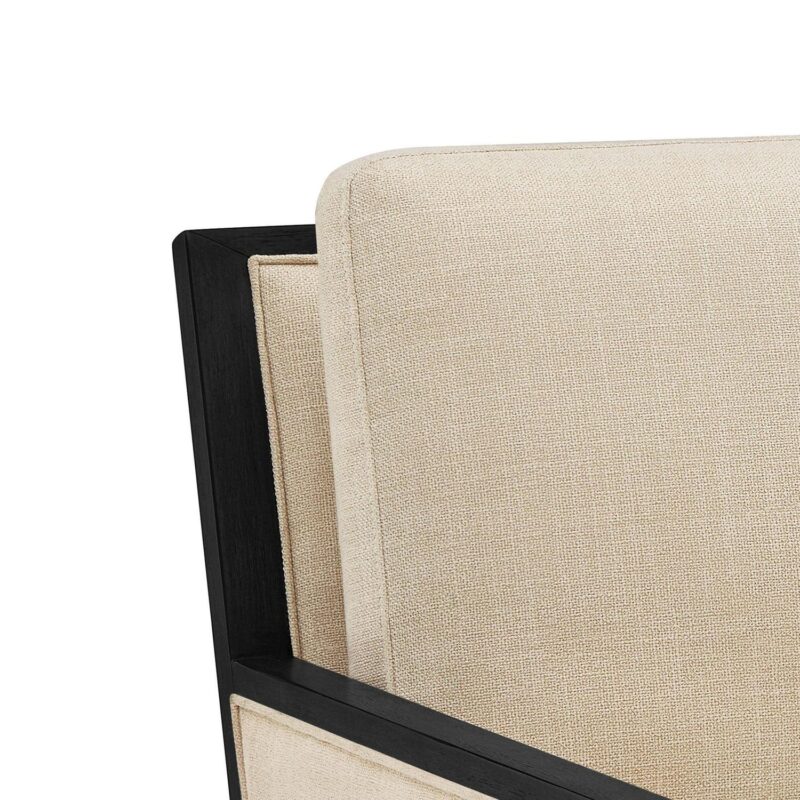 Better Homes and Gardens Windsor Linen Armchair, Espresso Wood - Image 4