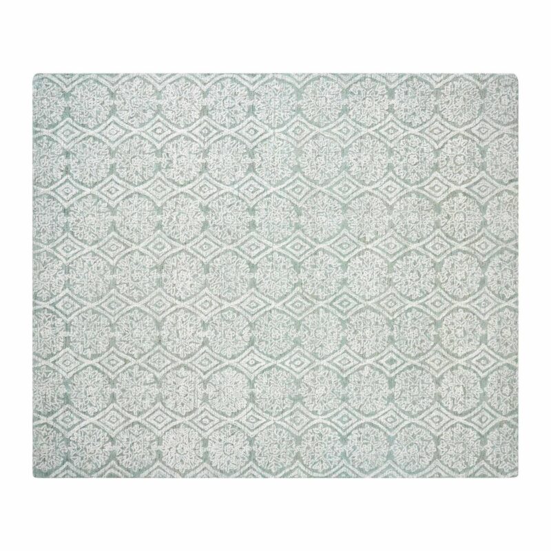 Better Homes and Gardens Suzani Muted Green Medallion Wool Indoor Area Rug, 8' x 10' - Image 5