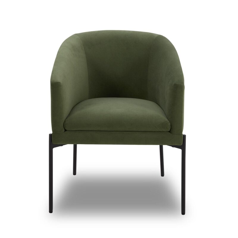 Better Homes and Gardens Wyatt Velvet Dining Chairs, Olive, 2 Pack - Image 2